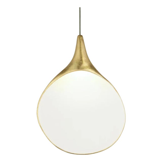 Ceramic Pendant Light, Gold, Large - Stillabunt by Oggetti For Sale