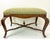 Louis XV Style Walnut Bench or Stool with the authentic green upholstery, France late 19th Century. It stands on graceful...