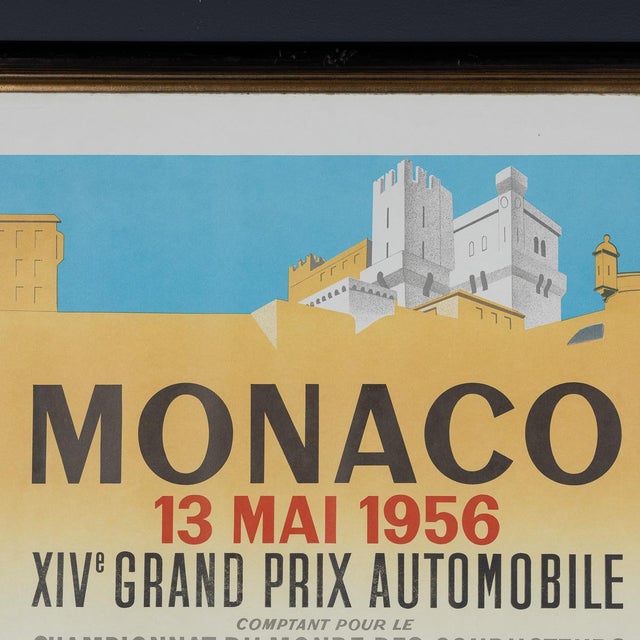Vintage 20th Century Framed 1956 Monaco Grand Prix Poster by Jean Ramel, 1985 For Sale - Image 11 of 15