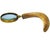 Mid 20th Century Handcrafted Americana Horn & Brass Magnifying Glass For Sale In New York - Image 6 of 7