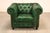 Chesterfield Style Pair of Green Leather Club Chairs For Sale - Image 12 of 16