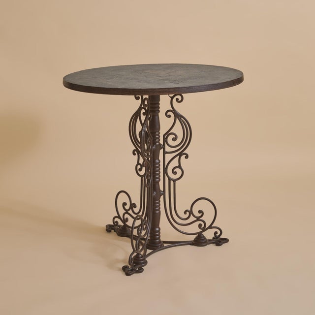 French Iron + Concrete Guéridon Side Table, 1940s For Sale - Image 12 of 13