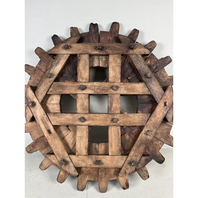 with a diameter of 82 cm, this authentic wooden cog is a beautiful wall decoration. All the joints are made with wood,...