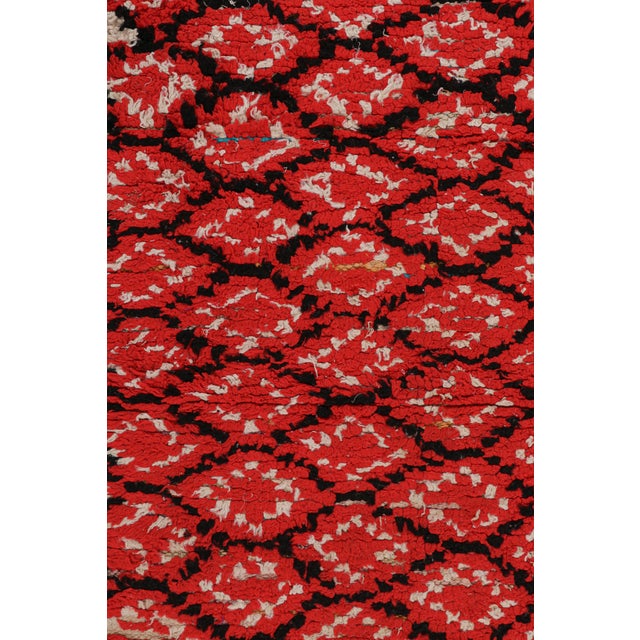 Vintage Moroccan Rug With Red, Black and White Diamond Patterns | Rug & Kilim For Sale In New York - Image 6 of 7