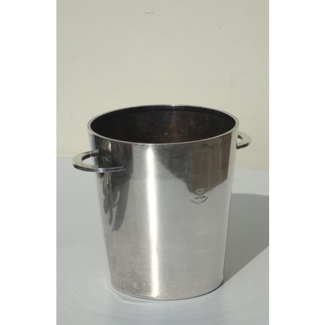 Italian Art Deco Silver Alpacca Metal Ice Bucket, 1930 For Sale - Image 3 of 8