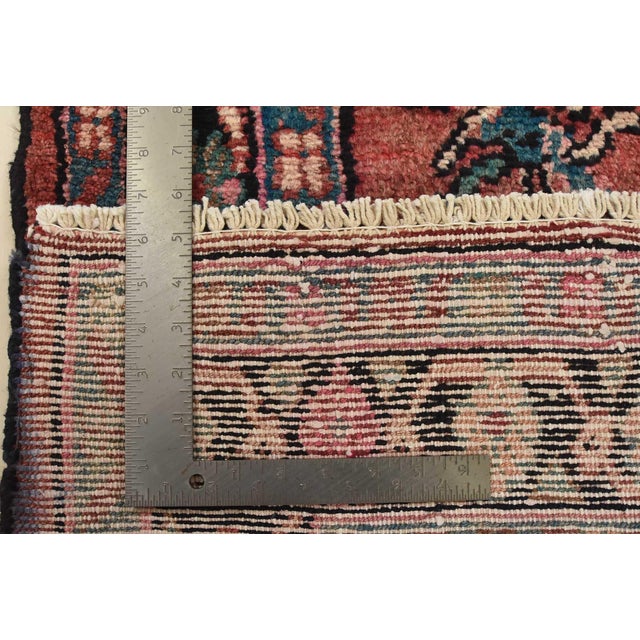 Malayer Runner 3’10” X 9’2” Red Wool Semi-Antique Traditional Hand-Knotted Rug For Sale - Image 14 of 14