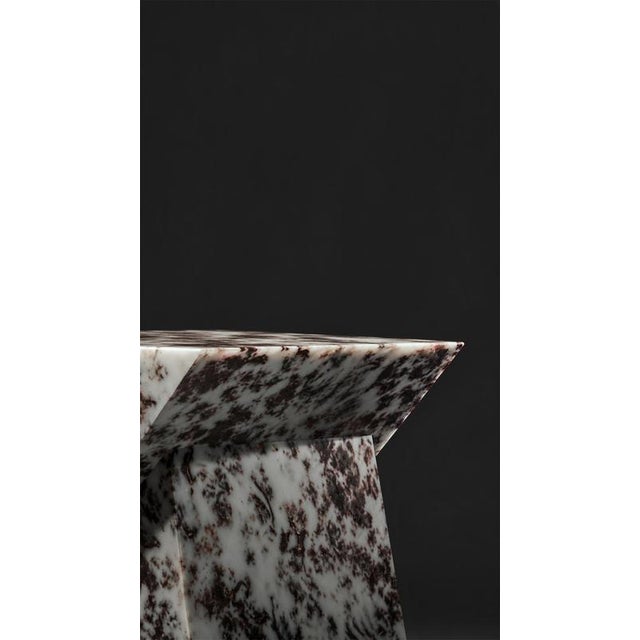 Marlene Stool in Epoxy Resin and Leather Fragments by Wedo For Sale - Image 4 of 7