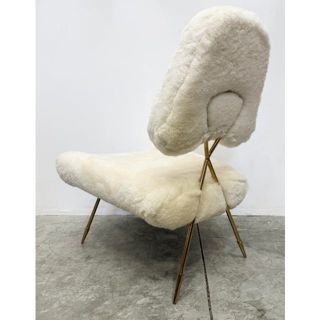 Jonathan Adler Jonathan Adler Maxime Shearling Slipper Lounge Chair For Sale - Image 4 of 12