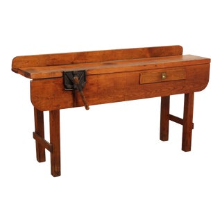 Antique Industrial Custom Work Bench For Sale