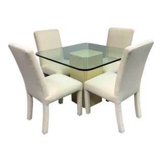 Post Modern Vogue Interiors Game Table + Four Dining Chairs, Set For Sale