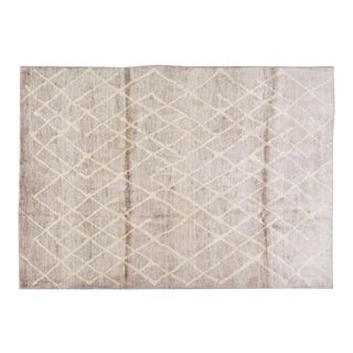 Moroccan Hand Knotted Rug With Soft Texture,5'8"x9' For Sale