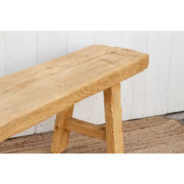 Wood Farmhouse Reclaimed Wood Bench For Sale - Image 7 of 12