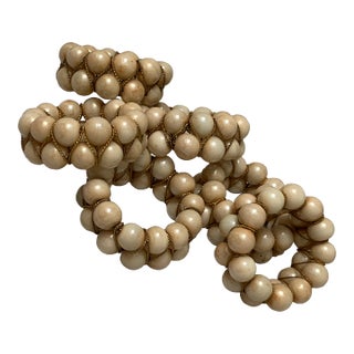 Iridescent Beaded Bauble Napkin Rings- Set of Six For Sale