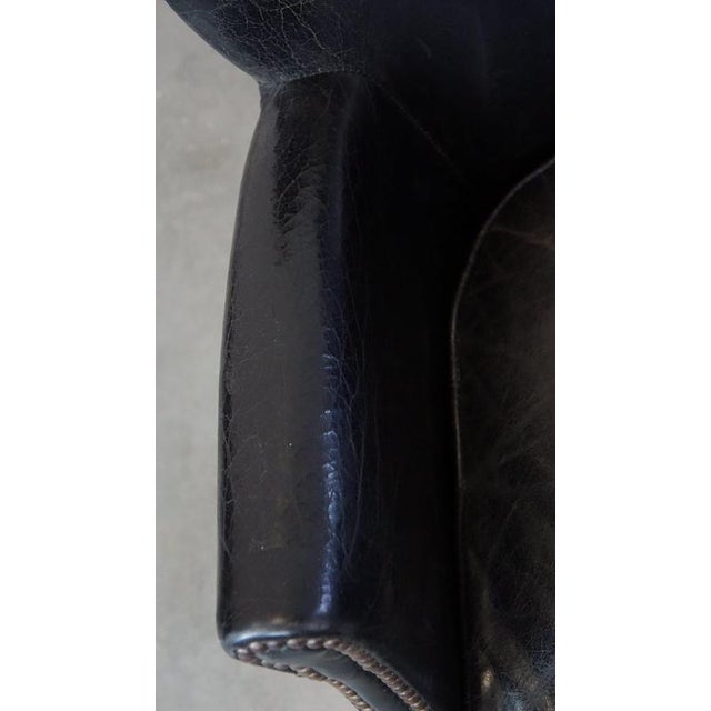 Black Set of Black Armchairs with Reversible Kilim Seat Cushion For Sale - Image 8 of 18