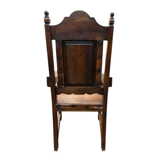 1980s 12 Spanish Colonial Style "Sillon De Frailero "Chairs For Sale - Image 12 of 13