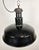 Black Mid-Century Industrial Black Enamel Factory Lamp, 1950s For Sale - Image 8 of 15