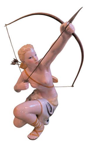 Ronzan, Angel with Buzzard Bow, 1950s, Porcelain