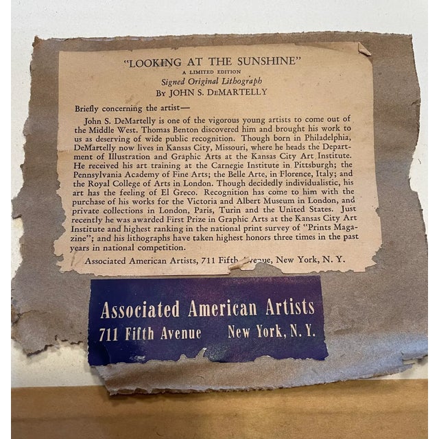 John Stockton De Martelly "Looking at the Sunshine" 1942 For Sale - Image 4 of 5