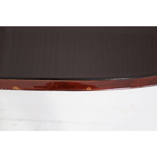 Oval Dining Table with Aubergine-Colored Glass Top and Marble Base, Italy, 1950s For Sale - Image 11 of 18