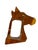 Brown Pair Vintage Western Folk Art Wooden Horse Head Coin Banks For Sale - Image 8 of 16