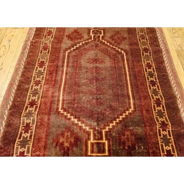 Antique Baluch Tribal Area Rug, Wool Pile, Geometric Design For Sale - Image 9 of 12