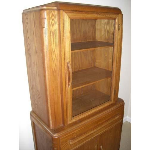 Contemporary Early 20th Century Oak China Cabinet For Sale - Image 3 of 3