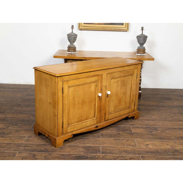 19th Century French 19th Century Pine Buffet with Two Doors and Carved Ogee Bracket Feet For Sale - Image 5 of 11