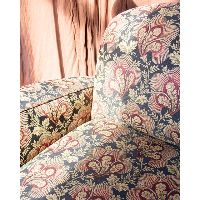 Vintage Upholstered Chaise Lounge With Botanical Fabric For Sale - Image 12 of 13