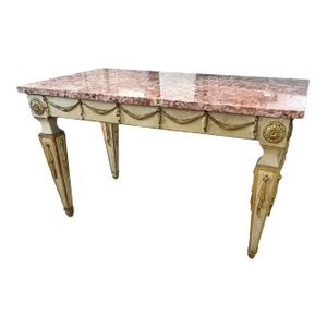 20th Century Italian Neoclassical Style Painted Coffee Table With Marble Top