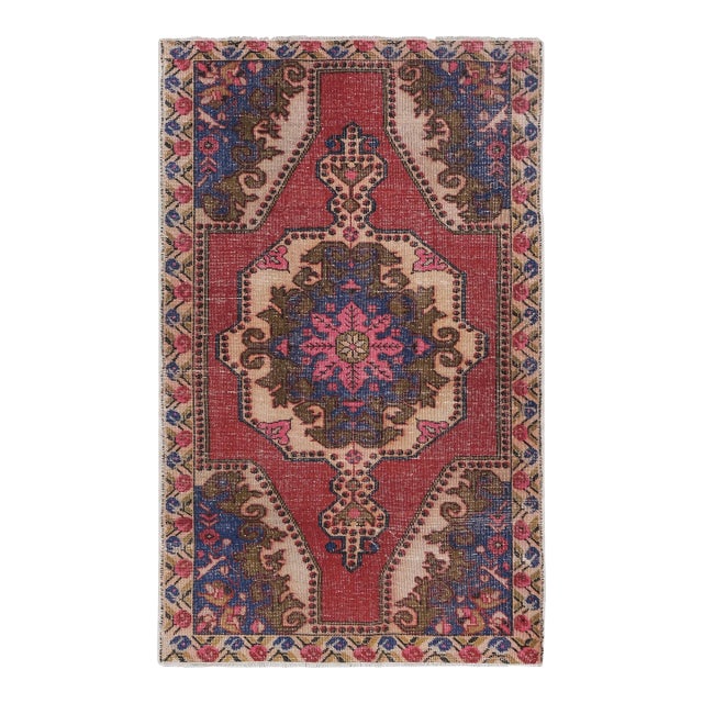 1960s Vintage Turkish Oushak Rug 4'5'' X 7'3'' For Sale