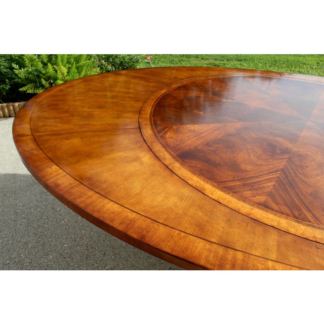 Jonathan Charles Buckingham Mahogany & Satinwood Oval Dining Table For Sale In Naples, FL - Image 6 of 18
