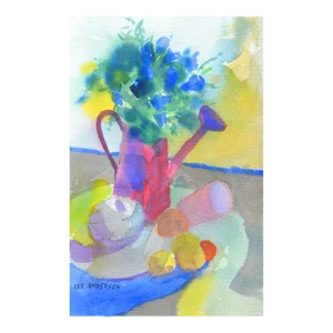 Bouquet in Water Can Still Life by Les Anderson