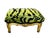 Elegant Louis XV Style Footstool features a finely carved giltwood frame with classic cabriole legs, scrolling aprons, and...