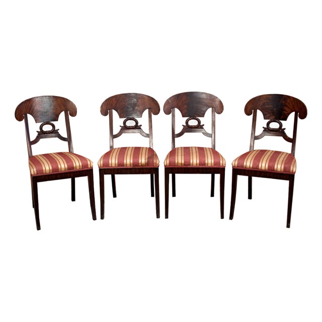 19th Century Biedermeier Chairs, Set of 4 For Sale