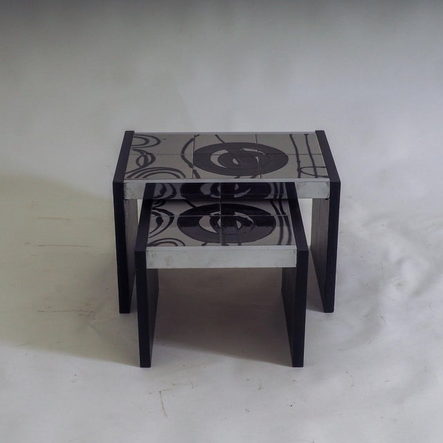 Vintage Tiled Nesting Tables, 1970s, Set of 2 For Sale - Image 9 of 18