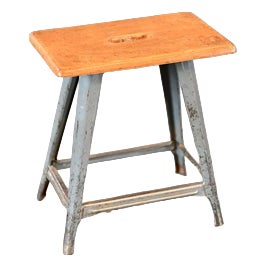 Industrial Factory Stool by Rowac, 1930s For Sale
