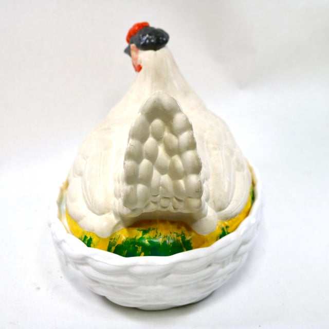 Staffordshire Large 19th Century Staffordshire Bisque Hen on Nest For Sale - Image 4 of 15