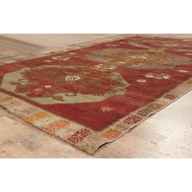 Brick Red Vintage Turkish Oushak Rug, 06'00 X 10'07 For Sale - Image 8 of 10