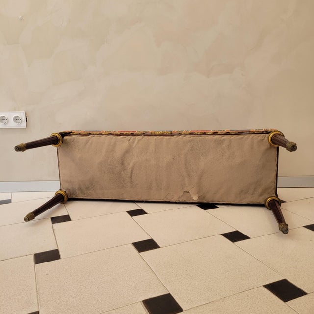 Louis XVI Style Dressing Bench in Beech, Bronze and Porcelain, France, 1850 For Sale - Image 18 of 18