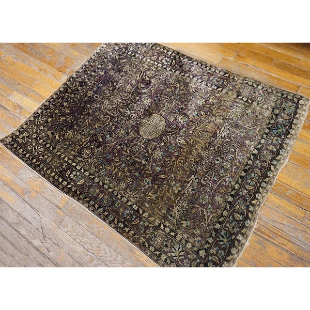 Late 19th Century Persian Silk Kashan by Kazan ( 3'2" x 4' - 98 x 122 ) Dimensions: Width: 38 in (96.52 cm)Length: 48 in...