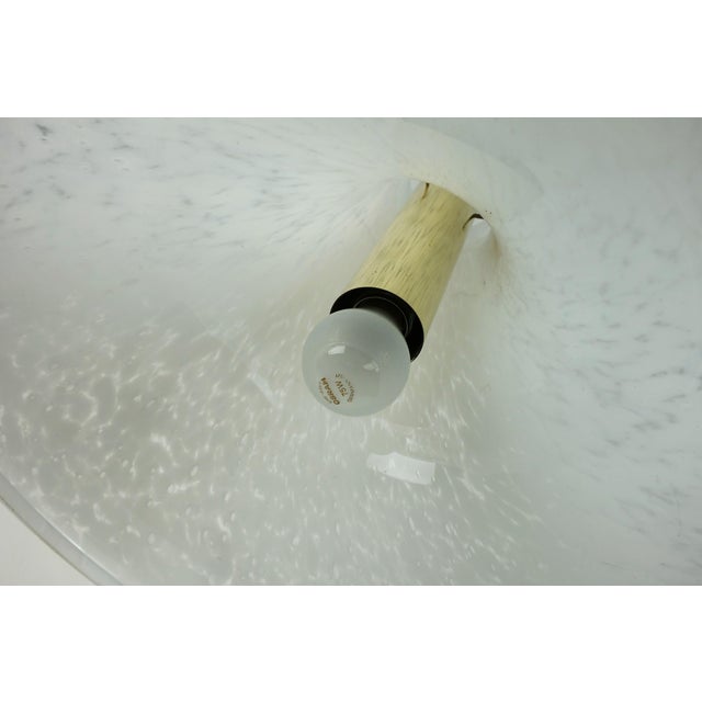 Mid century pendant light manufactured by glashütte limburg in the 1970s, model no. P283 4234. Large trumpet-shaped shade...