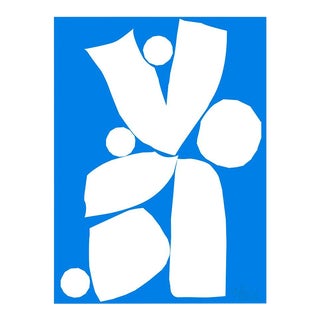 Tulip in White and Cobalt Fine Art Print 14" X 20" by Liz Roache For Sale