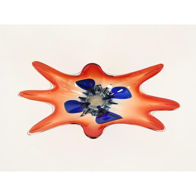Large Sommerso Red and Blue Murano Glass Centerpiece from Seguso, 1970s For Sale - Image 4 of 13