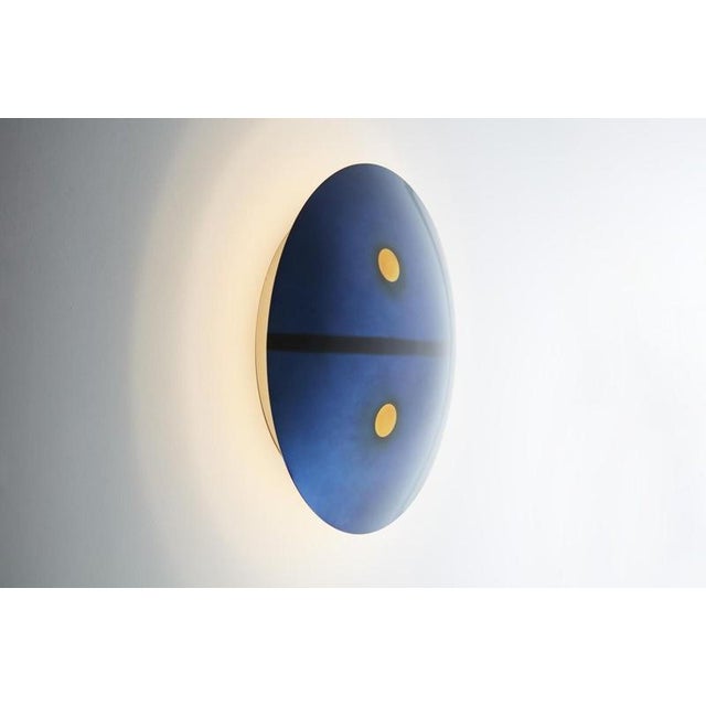 Round crépuscule 03 wall lamp by jennifer midoz dimensions: ø 40 x w 8,5 cm materials: white nickel-plated polished brass,...