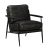 Black Industrial Modern Charcoal Black Leather Club Chair For Sale - Image 8 of 10