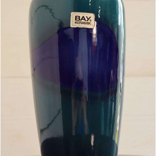 Mid-Century Modern Blue and Teal Ceramic Vase from Bay Keramik, West Germany, 1970s For Sale - Image 3 of 10