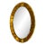 Mid 20th Century Oval Gold Hand-Cut Beveled Glass Mirror Model 2727 by Cristal Art For Sale