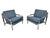 Elevate your space with this stunning pair of vintage flat bar chrome armchairs, expertly crafted in the iconic style of...