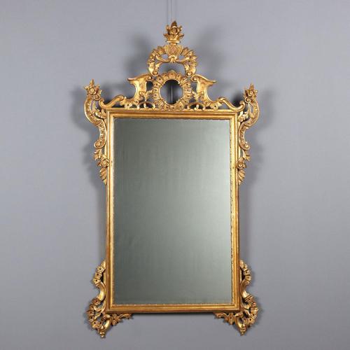 Mirror with Carved and Gilded Wooden Frame For Sale - Image 11 of 11