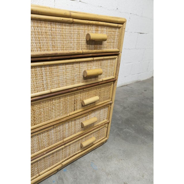 Rattan Chest of 5 Drawers, 1970 For Sale - Image 13 of 16